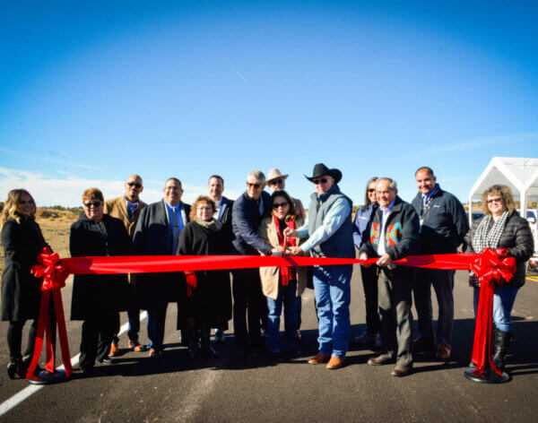 Robert Roche with Gallup and McKinley County officials at the opening ceremony of the Carbon Coal Road